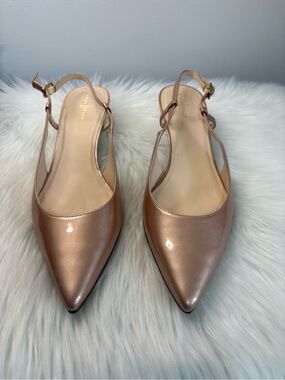 Cole Haan Metallic Rose Gold Pointed Slingback Flats